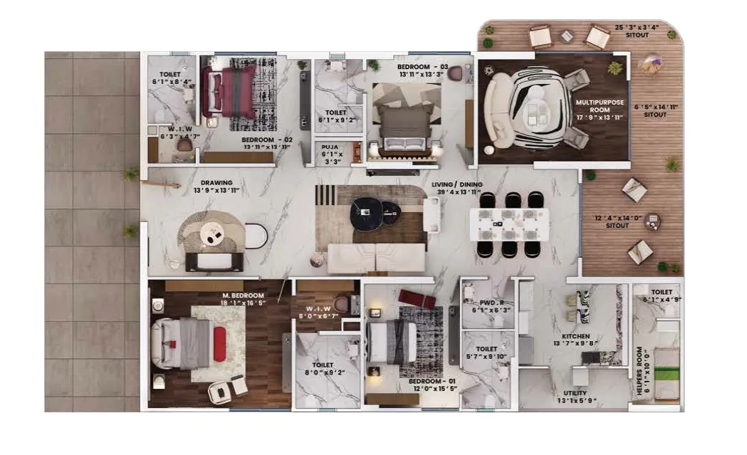 Trilight Rise with 9-4333Sft West Facing